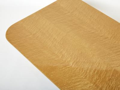 Giovanni Offredi Extra Large maple brass coffee table Giovanni Offredi Saporiti 1980s