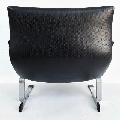 Giovanni Offredi Giovanni Offredi Saporiti Italia Onda Wave Chair Black Leather Chrome