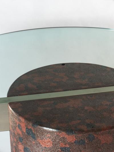 Giovanni Offredi Giovanni Offredi round table in concrete and glass for Saporiti Italy 1970s