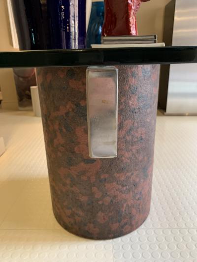 Giovanni Offredi Giovanni Offredi round table in concrete and glass for Saporiti Italy 1970s