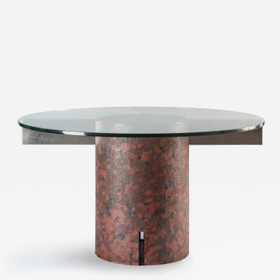 Giovanni Offredi Giovanni Offredi round table in concrete and glass for Saporiti Italy 1970s