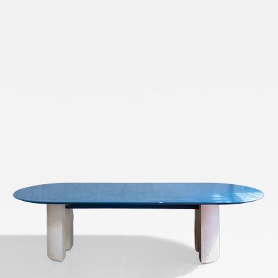 Giovanni Offredi Large table with a lacquered top by Giovanni Offredi for Saporiti Italy 1977