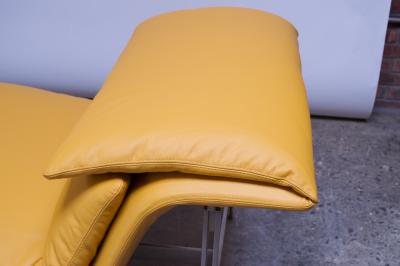 Giovanni Offredi Postmodern Leather Wave Chaise by Giovanni Offredi for Saporiti