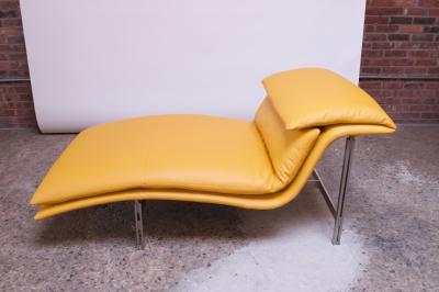 Giovanni Offredi Postmodern Leather Wave Chaise by Giovanni Offredi for Saporiti