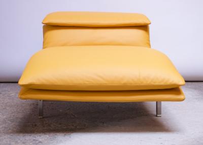 Giovanni Offredi Postmodern Leather Wave Chaise by Giovanni Offredi for Saporiti