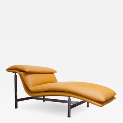 Giovanni Offredi Postmodern Leather Wave Chaise by Giovanni Offredi for Saporiti