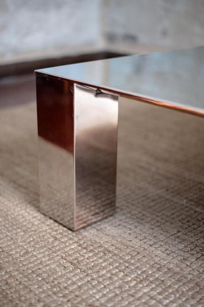 Giovanni Offredi Steel Coffee Table Tebe Model Giovanni Offredi For Saporiti 1970s