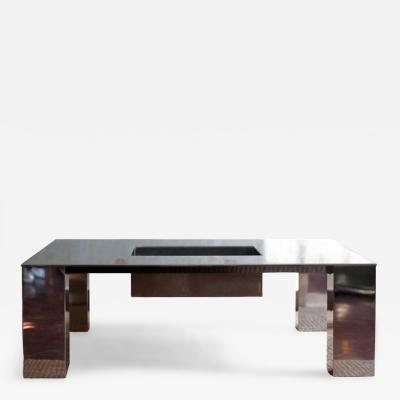 Giovanni Offredi Steel Coffee Table Tebe Model Giovanni Offredi For Saporiti 1970s