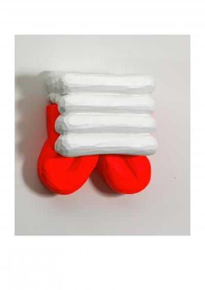 Gisela Stiegler untitled O T White Orange Wall sculpture