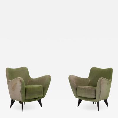 Giulia Veronesi Pair of Giulia Veronesi Perla Armchair by I S A Bergamo 1952