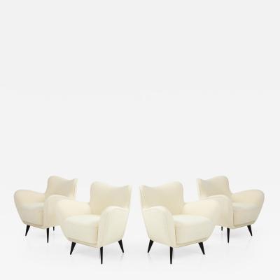 Giulia Veronesi Set of 4 Perla Armchairs by Giulia Veronesi for ISA Bergamo Italy 1952