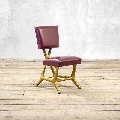 Giulio Minoletti Giulio Minoletti Gio Ponti fo Breda Rare Red Chair