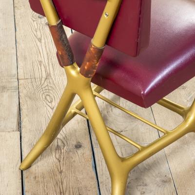 Giulio Minoletti Giulio Minoletti Gio Ponti fo Breda Rare Red Chair