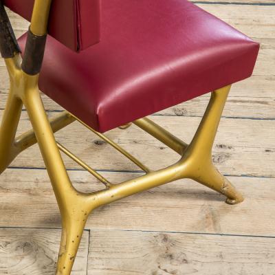 Giulio Minoletti Giulio Minoletti Gio Ponti for Breda Rare Red Chair