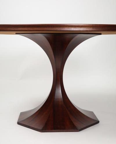 Giulio Moscatelli Walnut and Mahogany Center or Dining Table by Giulio Moscatelli
