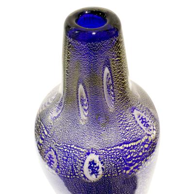 Giulio Radi Giulio Radi Hand Blown Glass Vase with Murrhines and Gold Foil ca 1950