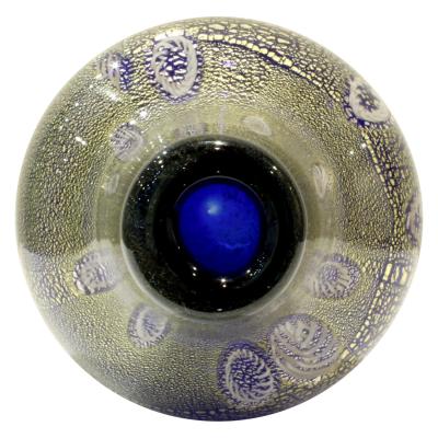 Giulio Radi Giulio Radi Hand Blown Glass Vase with Murrhines and Gold Foil ca 1950