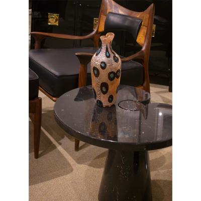 Giulio Radi Giulio Radi Hand Blown Glass Vase with Murrhines and Silver Foil ca 1950