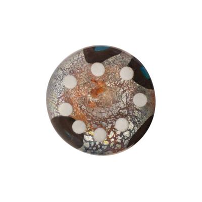 Giulio Radi Giulio Radi Hand Blown Glass Vase with Murrhines and Silver Foil ca 1950