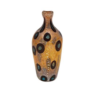 Giulio Radi Giulio Radi Hand Blown Glass Vase with Murrhines and Silver Foil ca 1950