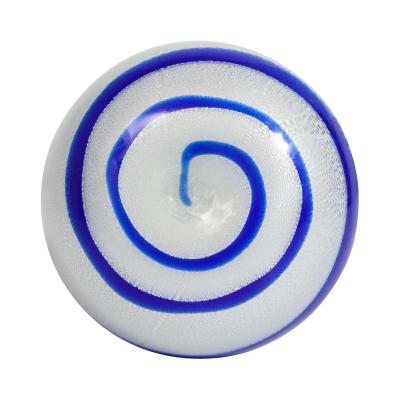 Giulio Radi Giulio Radi Hand Blown Glass Vase with Silver Foil and Blue Spiral ca 1950