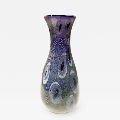 Giulio Radi Giulio Radi Reazioni Policrome Vase in Blue Glass with Murrhines 1950 2