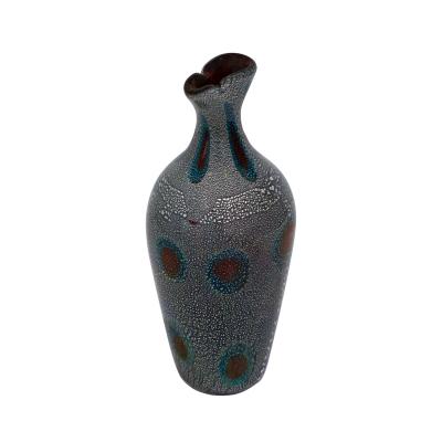 Giulio Radi Giulio Radi Stunning Hand Blown Glass Vase with Silver Foil Ca 1950