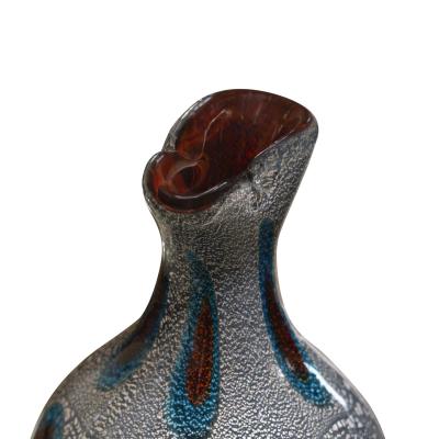 Giulio Radi Giulio Radi Stunning Hand Blown Glass Vase with Silver Foil Ca 1950