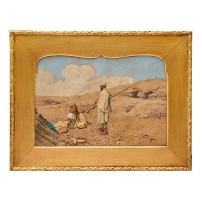 Giulio Rosati Late 19th century Italian Orientalist watercolour painting by Giulio Rosati