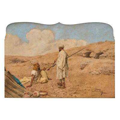 Giulio Rosati Late 19th century Italian Orientalist watercolour painting by Giulio Rosati