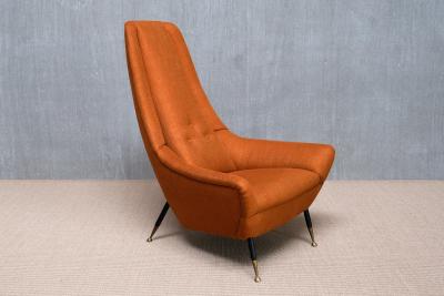 Giuseppe Amedeo Gori Exceptional Giuseppe Amedeo Gori High Back Armchair Lenzi Italy 1950s