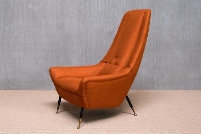 Giuseppe Amedeo Gori Exceptional Giuseppe Amedeo Gori High Back Armchair Lenzi Italy 1950s