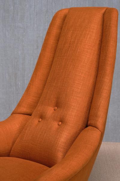 Giuseppe Amedeo Gori Exceptional Giuseppe Amedeo Gori High Back Armchair Lenzi Italy 1950s