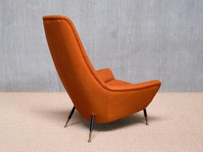 Giuseppe Amedeo Gori Exceptional Giuseppe Amedeo Gori High Back Armchair Lenzi Italy 1950s