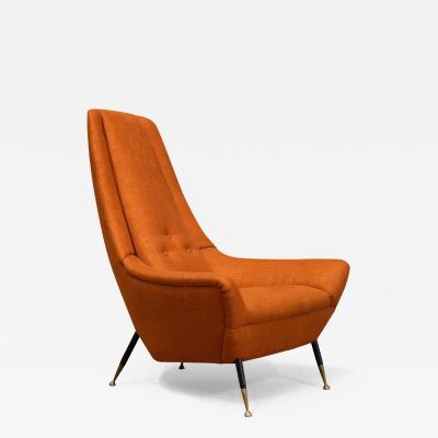 Giuseppe Amedeo Gori Exceptional Giuseppe Amedeo Gori High Back Armchair Lenzi Italy 1950s