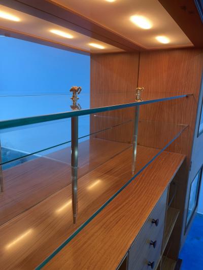 Giuseppe Anzani Italian Mid Century Sideboard Cabinet Bar with inlays by Giuseppe Anzani 1950s