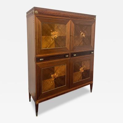 Giuseppe Anzani Italian Mid Century Sideboard Cabinet Bar with inlays by Giuseppe Anzani 1950s