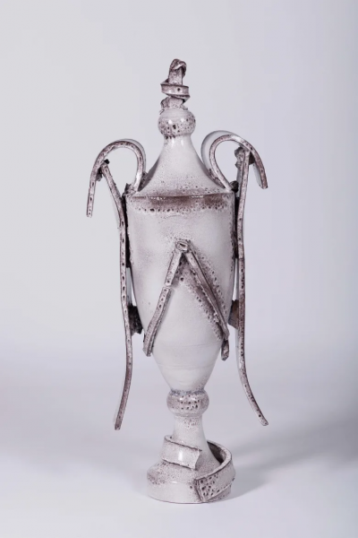 Giuseppe Ducrot PAIR OF WHITE AMPHORAE II