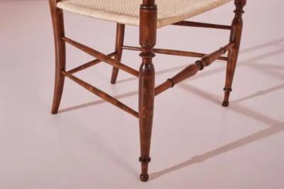 Giuseppe Gaetano Descalzi Guido Chiappe Model Campanino Armchairs Beechwood and Cane Chiavari 1950s