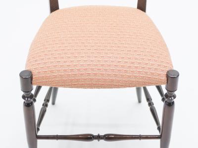 Giuseppe Gaetano Descalzi Rare set of six Campanino Chiavari walnut chairs by Fratelli Levaggi 1950