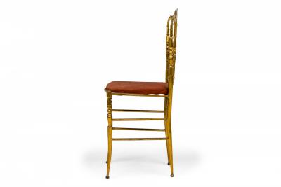Giuseppe Gaetano Descalzi Set of 10 Giuseppe Gaetano Decalzi Chiavari Italian Brass Dining Side Chairs