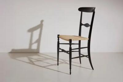 Giuseppe Gaetano Descalzi Set of Six Campanino Chairs by Colombo Sanguineti Chiavari with New Woven Cane