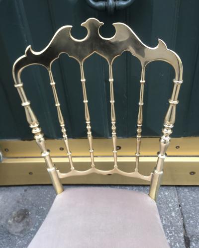Giuseppe Gaetano Descalzi Set of chairs in turned and polished brass Chiavari Italy circa 1960