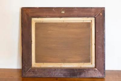 Giuseppe Gheduzzi Italian Giuseppe Gheduzzi Oil on Panel Painting of Woman in Front of a Fireplace