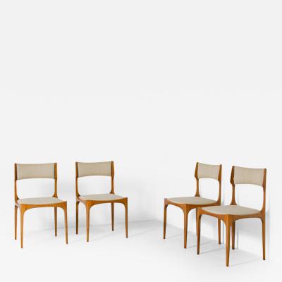 Giuseppe Gibelli Set of 4 chairs in ash and upholstered fabric