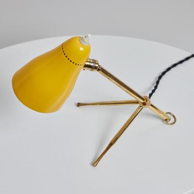 Giuseppe Ostuni 1950s Giuseppe Ostuni Ochetta Yellow Wall or Table Lamp for O Luce