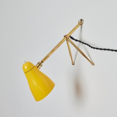 Giuseppe Ostuni 1950s Giuseppe Ostuni Ochetta Yellow Wall or Table Lamp for O Luce
