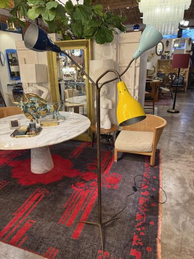 Giuseppe Ostuni Attributed to Giuseppe Ostuni Three Light Floor Lamp Italy 1950s