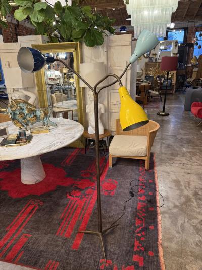 Giuseppe Ostuni Attributed to Giuseppe Ostuni Three Light Floor Lamp Italy 1950s