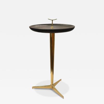 Giuseppe Ostuni Giuseppe Ostuni Attributed Brass Occasional Table with Lava StoneTop 1960s